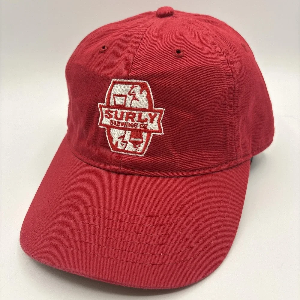 Surly Brewing Hat Econscious Adjustable Strapback Red Cap Brewery Beer Minnesota